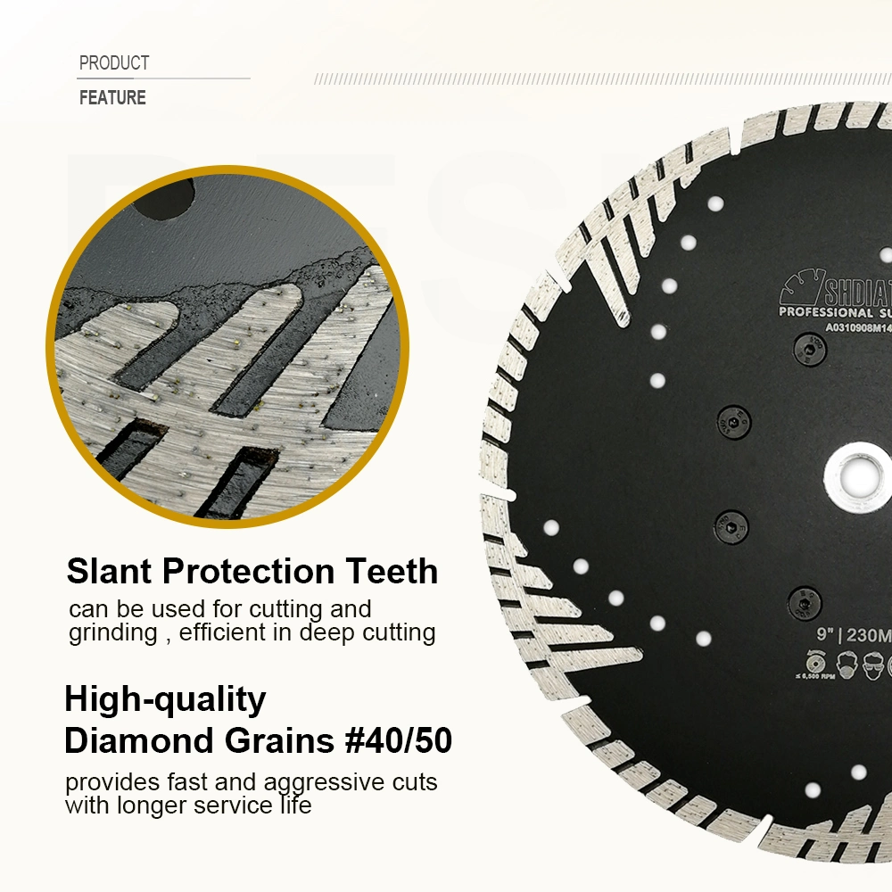 Slant Protection Teeth 7" Bore22.23 Hot Pressed Diamond Turbo Blade